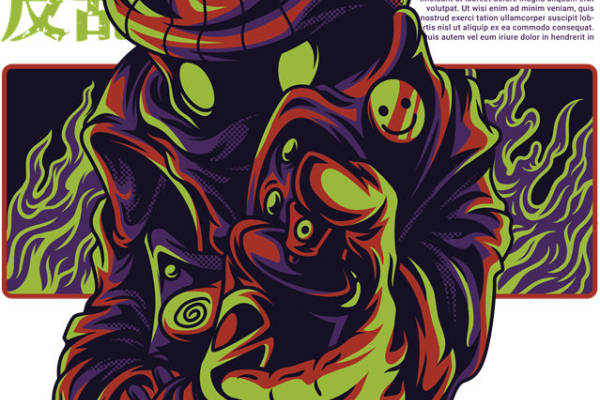 裁片印花:神秘火焰纹样服装印花设计