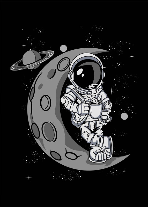 月球漫步宇航员裁片印花：独特设计与宇宙风格服装印花