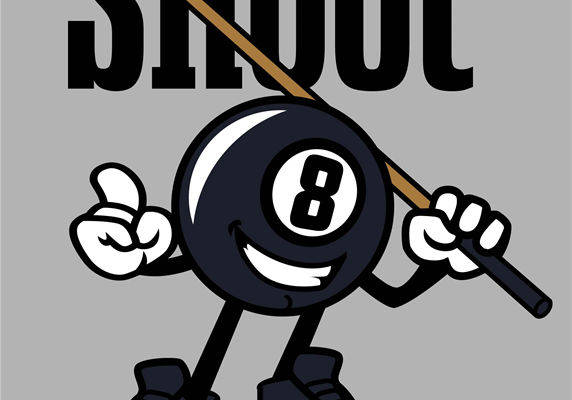 裁片印花：个性8号球图案服装印花