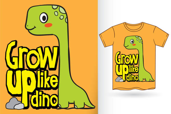 恐龙主题裁片印花，可爱卡通风格服装印花