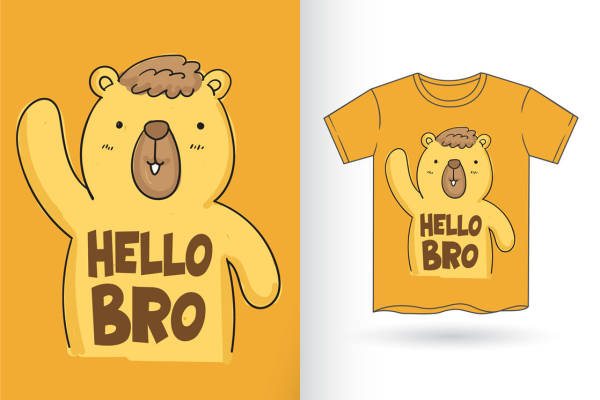 卡通熊印花图案：可爱服装印花设计