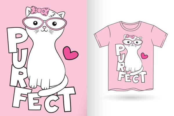 可爱猫咪裁片印花，打造个性服装