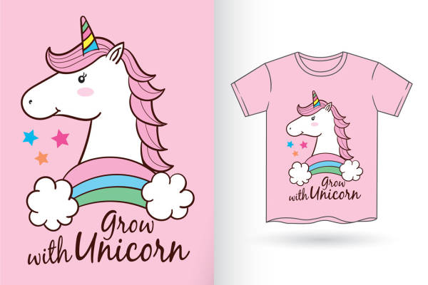 梦幻独角兽服装印花裁片设计