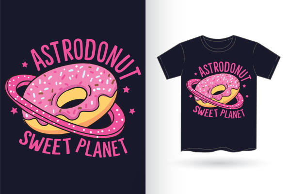 创意甜甜圈星球印花图案:服装印花新选择