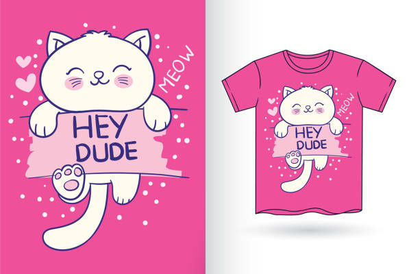 可爱猫咪印花图案，打造个性服装