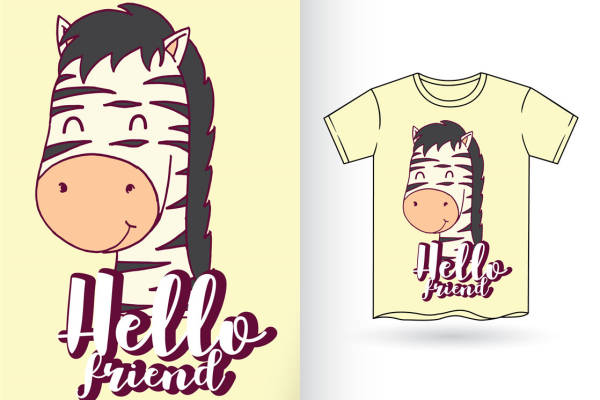 可爱斑马图案服装印花设计