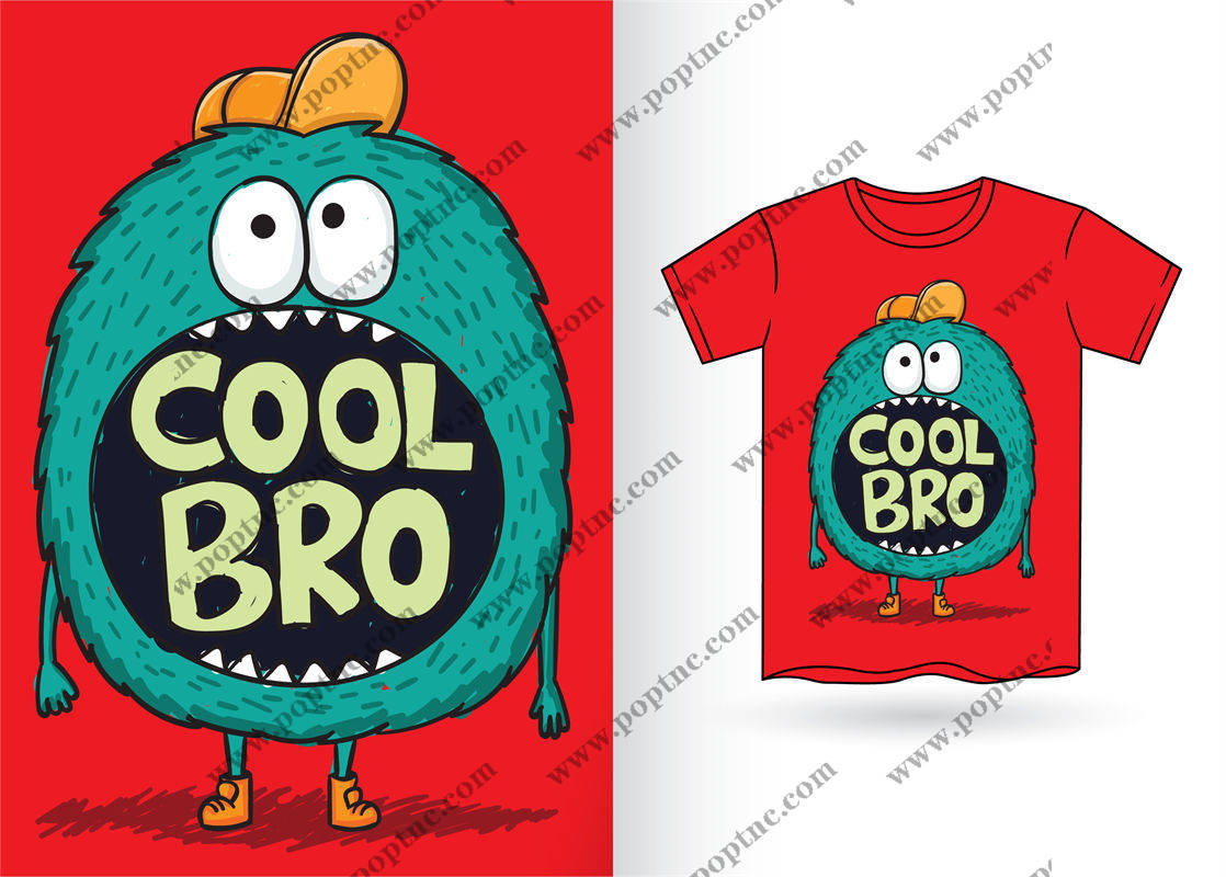 卡通怪兽印花图案,创意服装印花素材