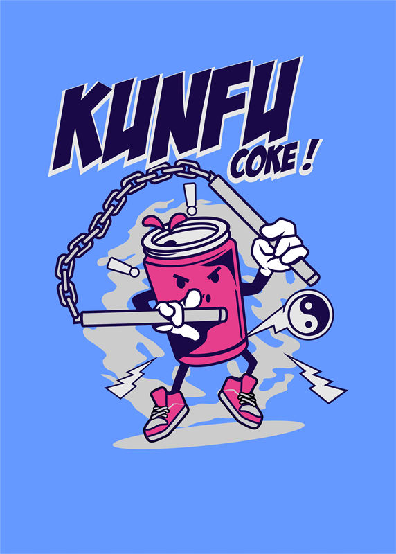 酷炫KUNFU COKE！服装印花裁片设计