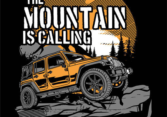 越野山地越野车印花图案，适合户外运动服装
