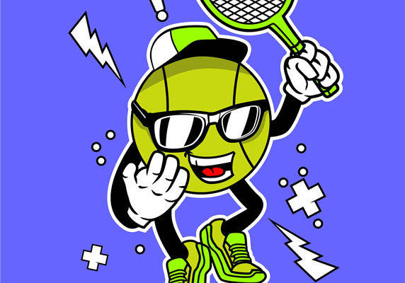 酷炫网球拍图案裁片印花，打造个性服装