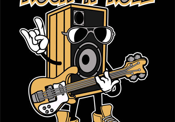 摇滚风格裁片印花：个性音乐主题服装印花