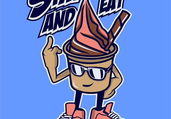 酷炫冰淇淋图案裁片印花,打造个性服装