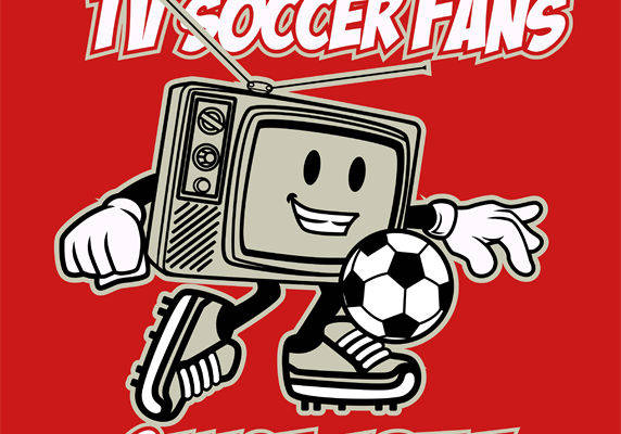 复古电视足球迷图案服装印花裁片