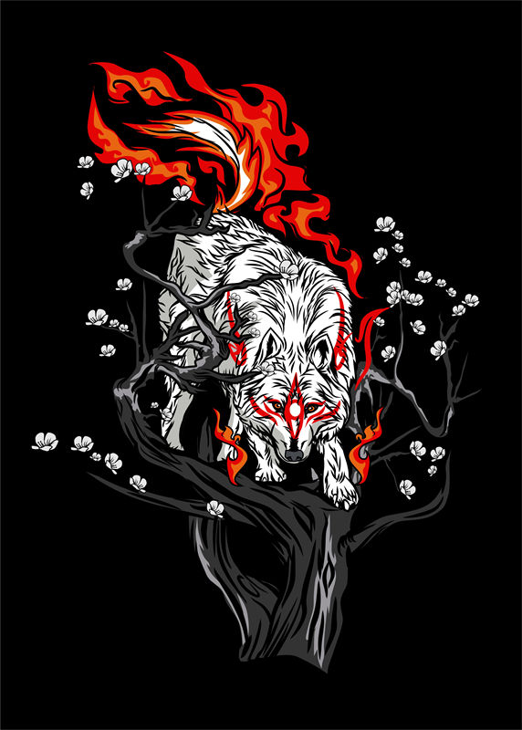 狼火樱花：服装印花裁片设计灵感