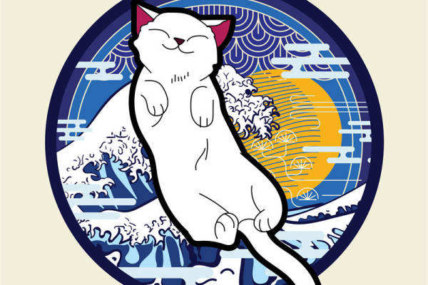 和风猫咪印花：服装印花与裁片印花的理想素材