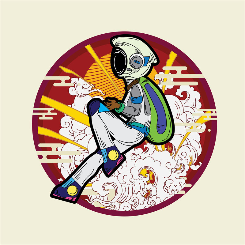 未来科技感宇航员裁片印花，打造个性服装