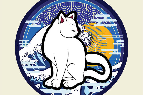 日式和风猫咪印花裁片:服装印花新选择