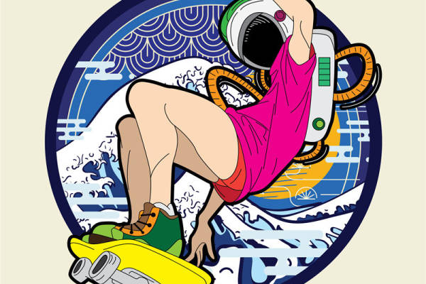 复古未来风裁片印花设计，打造独特个性服装