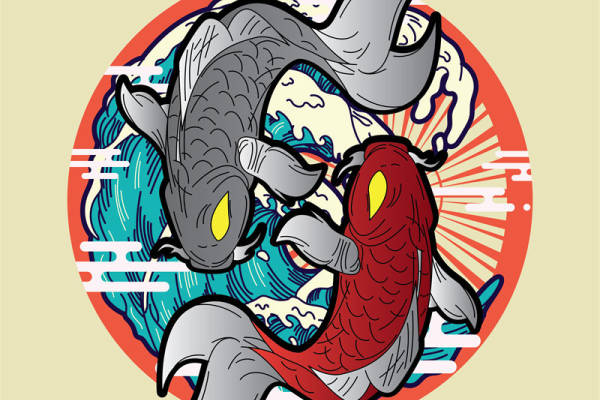 鱼跃龙门：时尚潮流服装印花图案