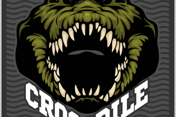 鳄鱼头像裁片印花：个性街头风服装印花设计