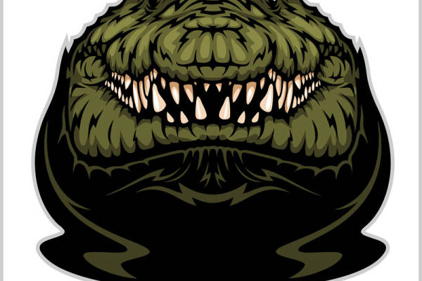 狂野鳄鱼头像裁片印花，服装印花新选择