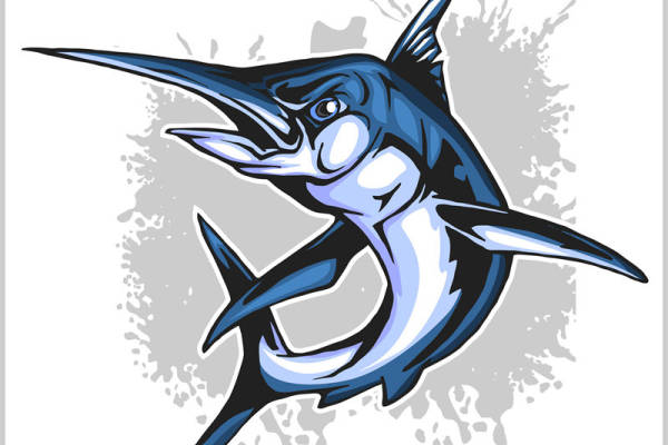 深海蓝剑鱼印花图案：服装印花裁片设计灵感