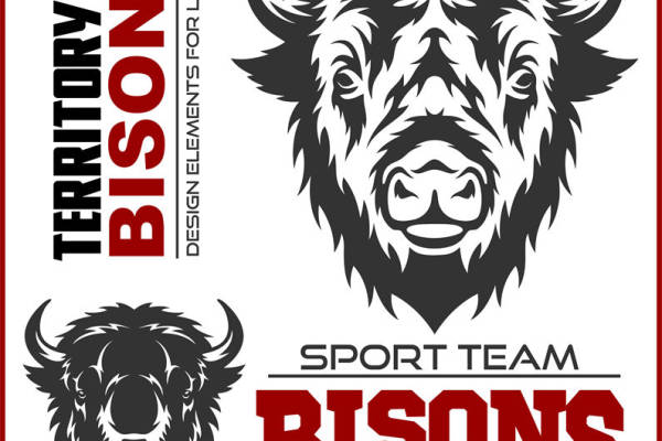 牛头图案裁片印花设计，适用于服装印花