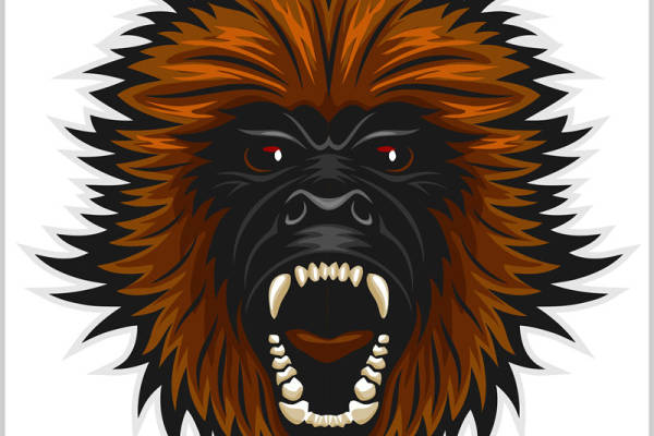 狂野黑猩猩头像裁片印花，服装印花设计灵感