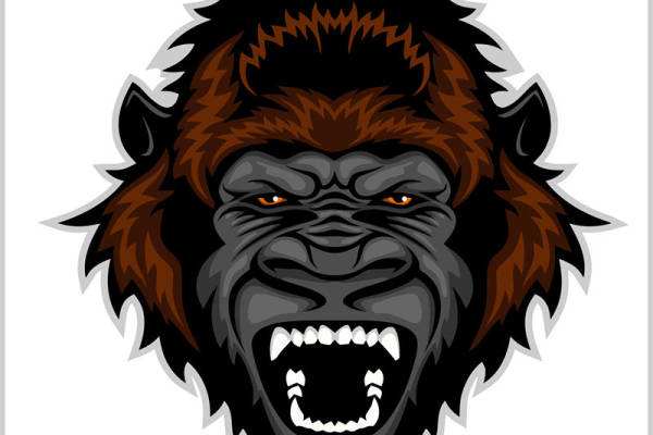 狂野大猩猩头像印花素材：服装印花裁片设计灵感