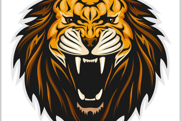 兽性十足的狮子头像印花素材，适用于服装裁片印花