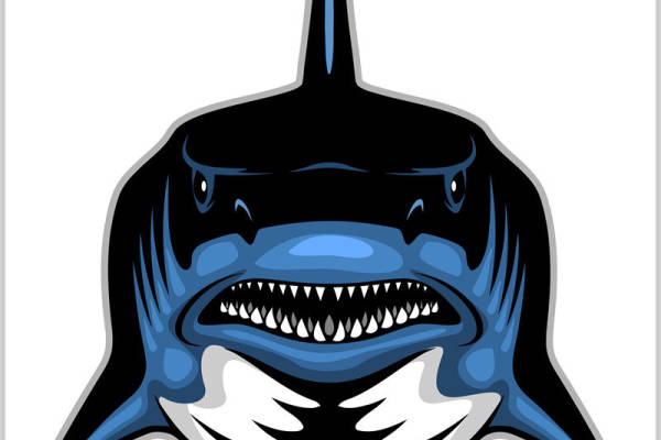 鲨鱼头骨图案裁片印花,时尚前卫服装印花设计