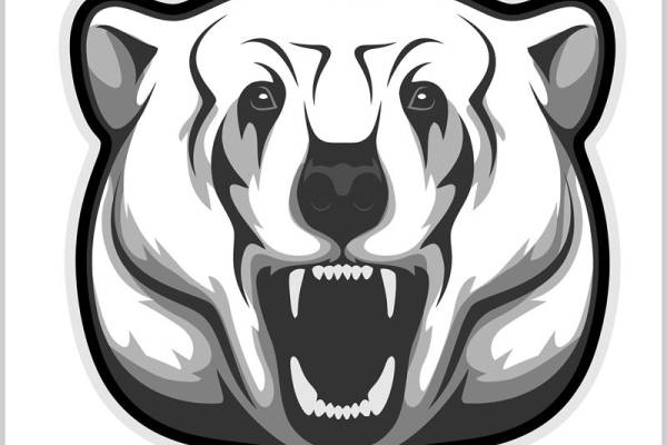 怒吼北极熊头像：服装印花裁片设计灵感