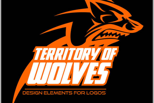 狼头图案裁片印花，时尚百搭服装印花素材