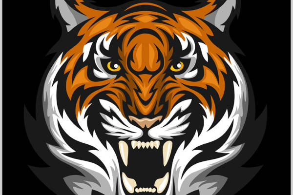 老虎头像裁片印花:服装印花图案设计灵感