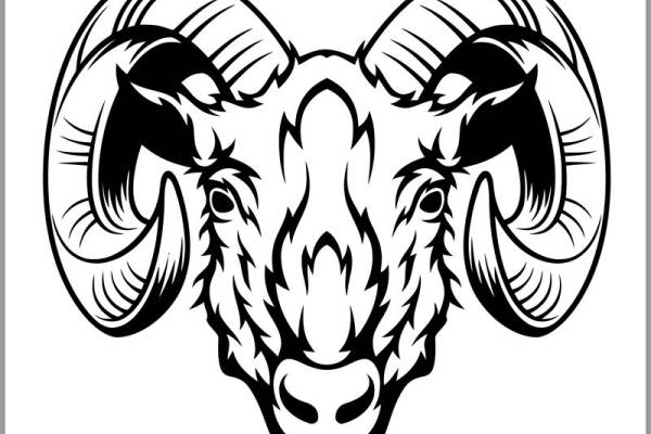 经典羊头纹样服装印花裁片设计