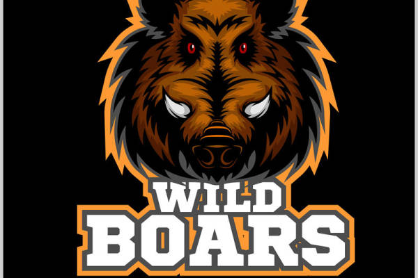 野猪头像图案裁片印花,适合服装印花设计