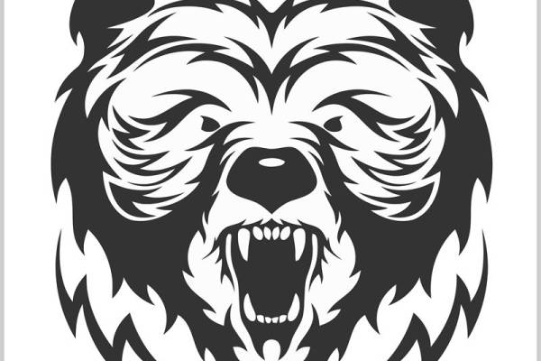 狂野熊头印花图案，打造个性服装裁片