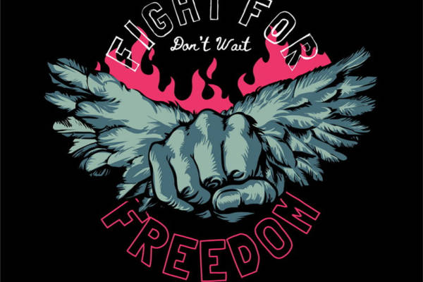 激昂自由的拳头印花，打造个性服装裁片