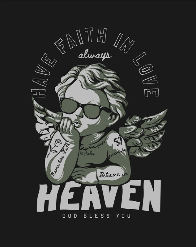 时尚天使纹身印花：服装印花与裁片印花的理想选择
