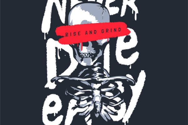 暗黑风格服装印花图案：永不放弃，激发你的斗志