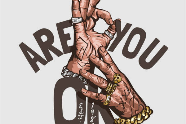 复古手绘纹身风手印图案服装印花裁片