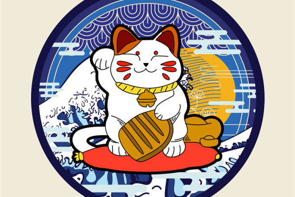 招财猫纹样裁片印花，打造幸运服装