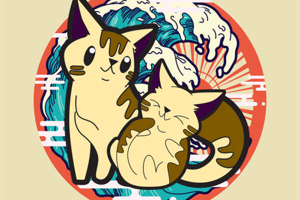 萌趣猫咪印花图案：服装印花新选择