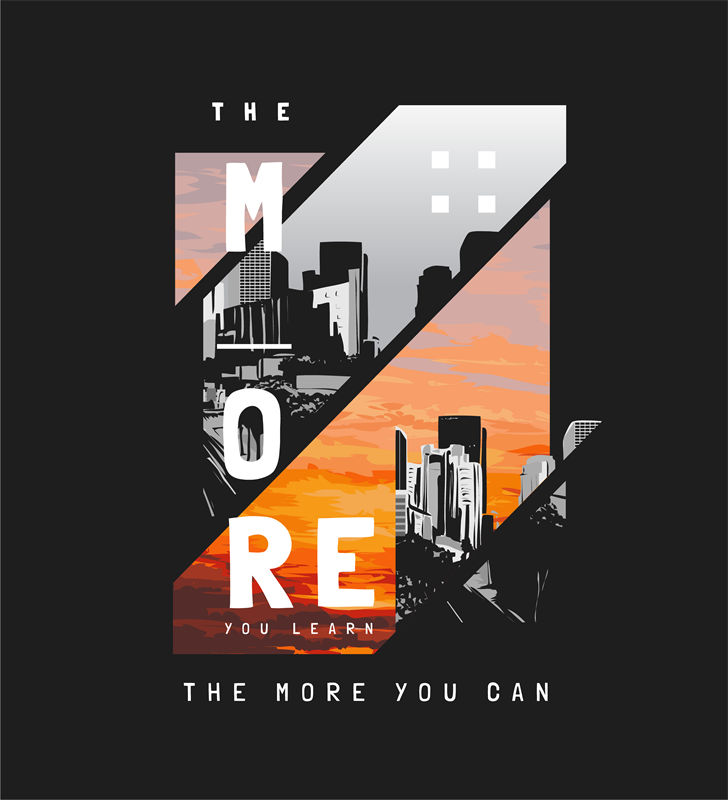 都市天际线裁片印花：现代感十足的服装印花设计