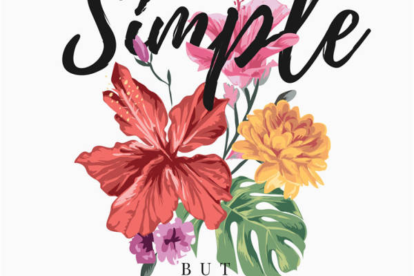 简约花卉图案服装印花裁片设计