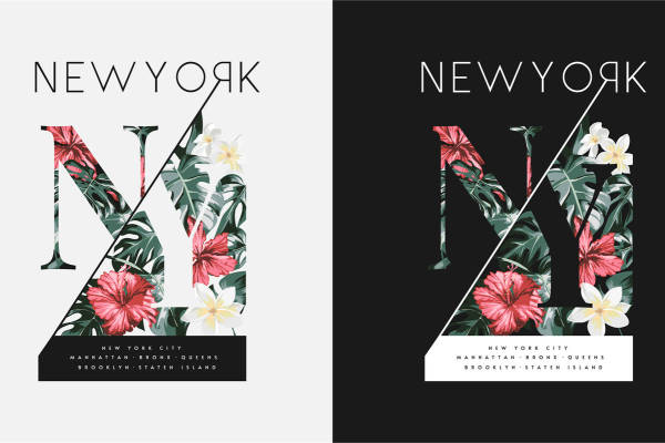 热带风情花卉印花图案,打造时尚服装