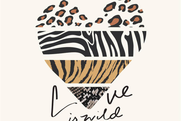 豹纹、斑马纹与虎纹拼接，打造个性服装印花