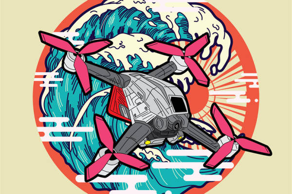 未来科技感无人机印花图案，打造个性服装