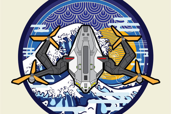 未来科技感飞机印花图案，打造个性服装