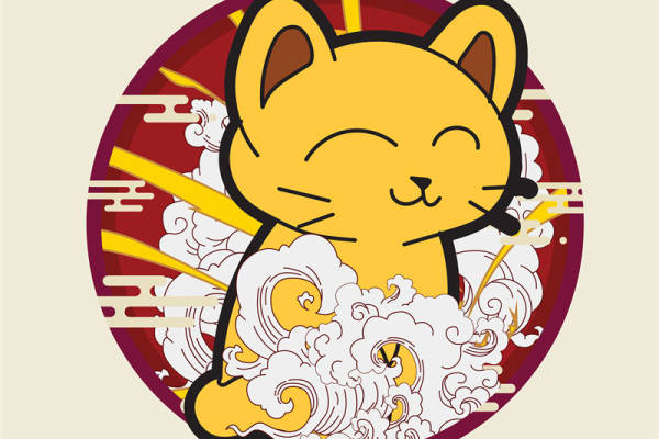 招财猫印花图案：服装印花与裁片印花的理想选择